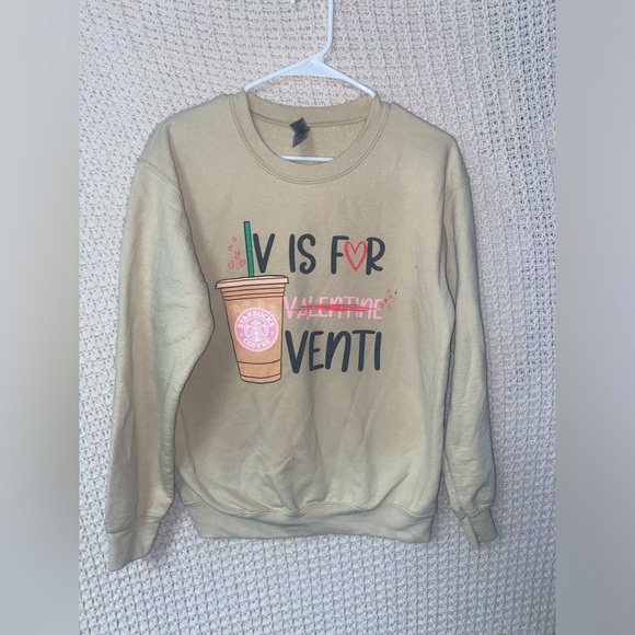 Gildan Tops - Starbucks V is for Venti Valentines Coffee Women’s Graphic Crewneck Sweatshirt